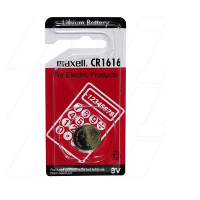Picture of Maxell CR1616 3V Lithium Battery with Button Design (1 PC) Red