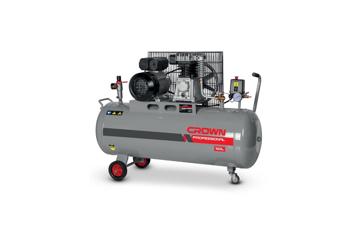 Picture of CROWN 100L Air Compressor 100L 2HP/1.5kW 120L/min CT36031 - Kings Trading