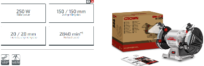 Picture of CROWN 6" 250W Bench Grinder 150mm CT13546 - Kings Trading