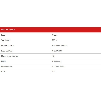 Picture of MPT Line Laser Level Green Light 360 +Cross  Model: MLL507