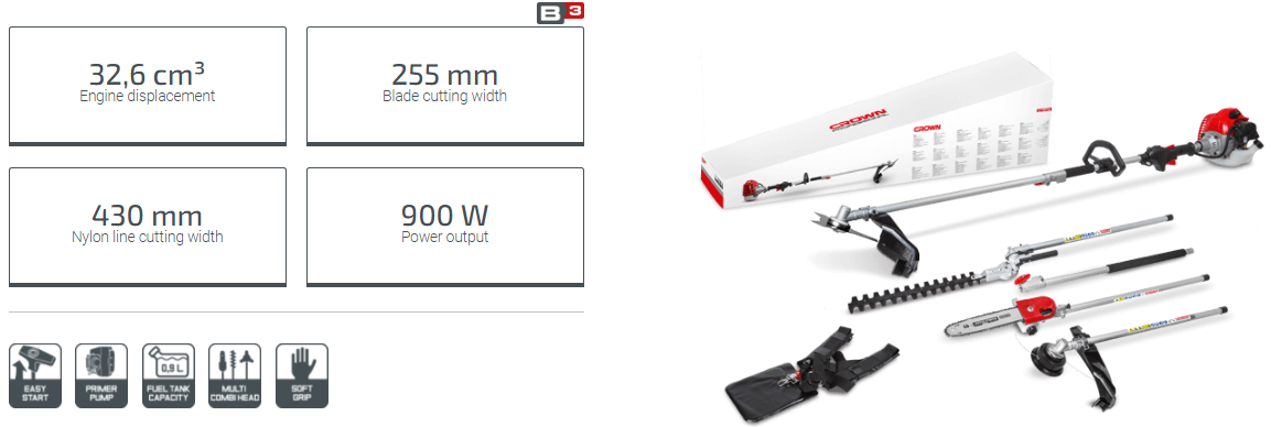 Picture of CROWN Gasoline brush cutters and grass trimmers Multi function Garden Tools CT20114 - Kings Trading