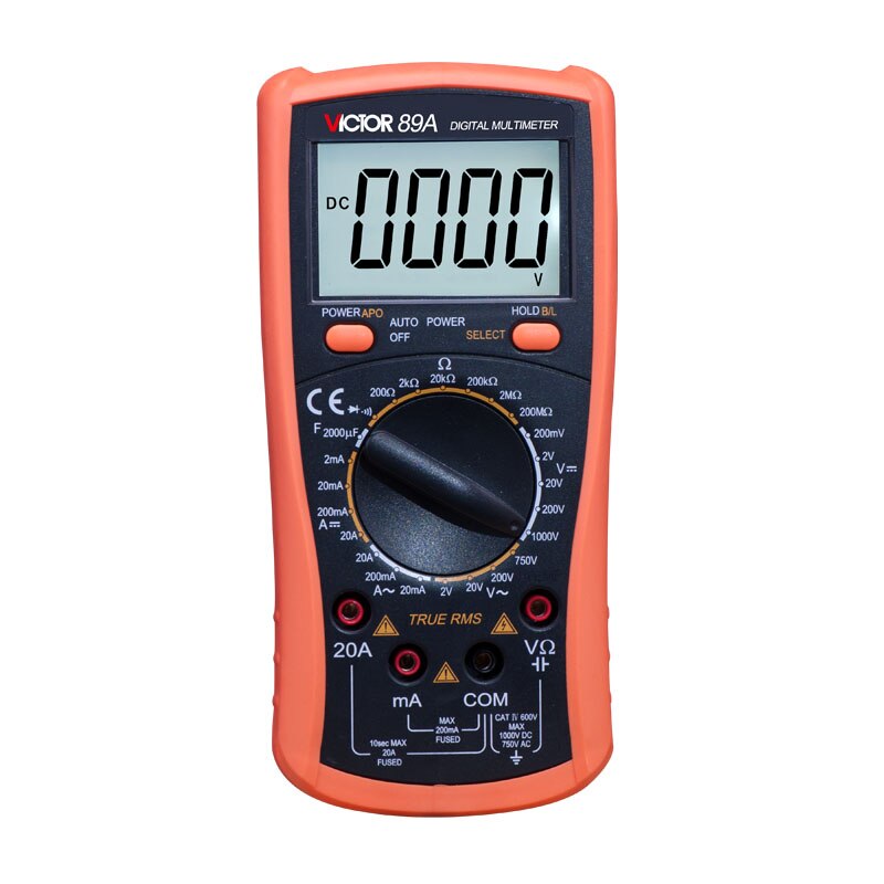 Picture of VICTOR VC89A Digital Multimeter True RMS Multi-Function Electrician Automatic Burn-Proof High Precision Meter  - Kings Trading