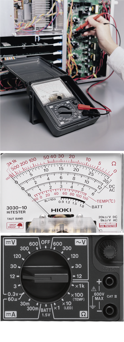 Picture of Hioki 3030-10 HiTESTER Analog Multimeter, Manual-Ranging, Average-Sensing