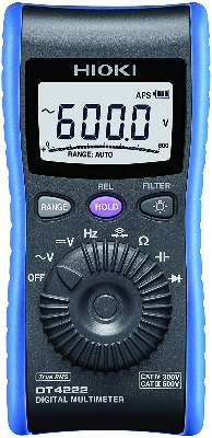Picture of Hioki DT4222 Digital Multimeter True RMS Premier Pocket DMM with CAT IV 300 V, CAT III 600 V Safety - inverter