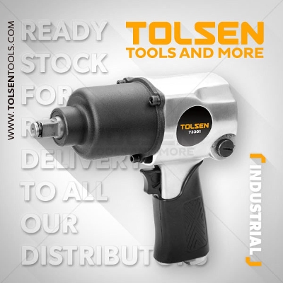 Picture of TOLSEN 1/2" Air Impact Wrench (650Nm Torque) Pneumatic tools Twin Hammer AirXT Series For Air Compressor 73301 - Kings Trading