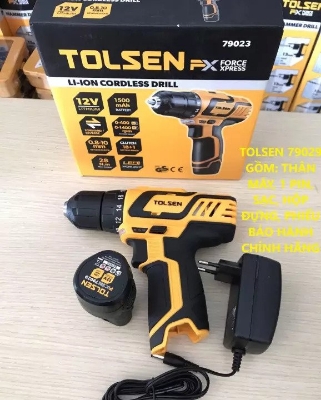 Picture of Tolsen 12V Cordless Drill w/ LED Work light 10mm chuck Soft Grip Handle FX Series Model: 79023