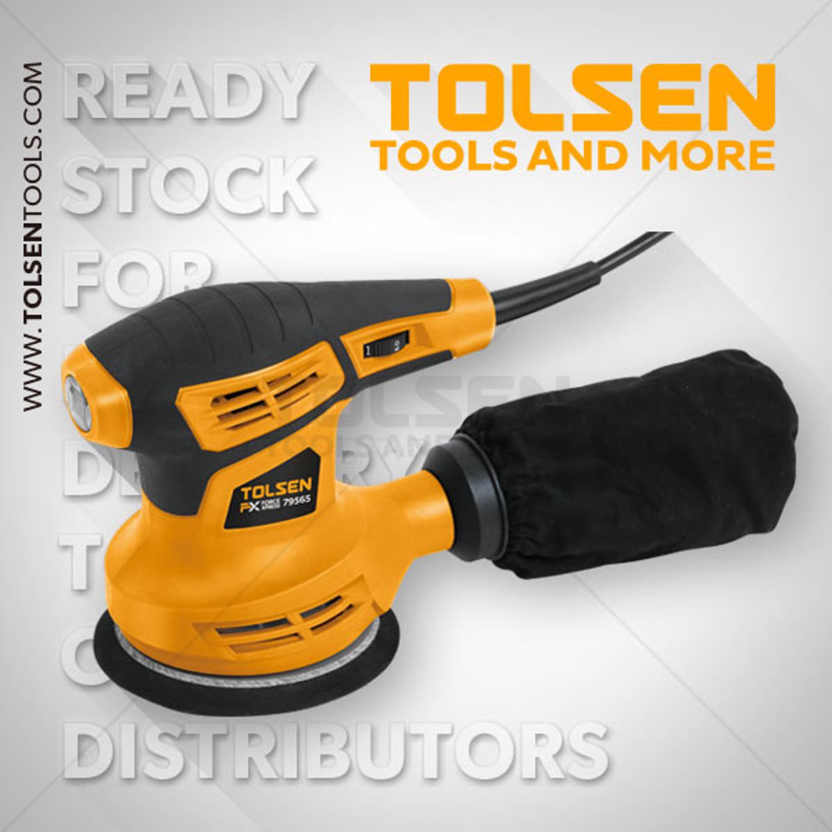 Picture of TOLSEN Random Orbital Sander 125mm, 280W w/ Free 3 Sanding Pad Industrial  FX Series 79565 - Kings Trading