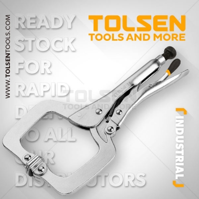 Picture of TOLSEN Locking Pliers Vise Grip (280mm, 11") C-Clamp Industrial Series 10056 - Kings Trading