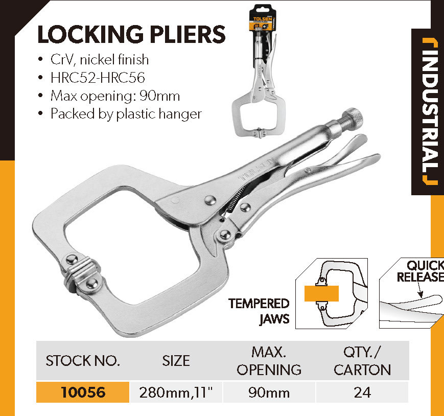 Picture of TOLSEN Locking Pliers Vise Grip (280mm, 11") C-Clamp Industrial Series 10056 - Kings Trading