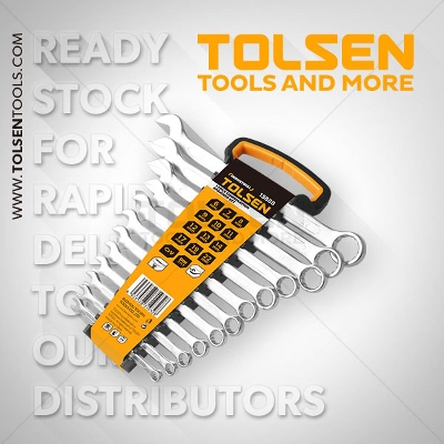 Picture of TOLSEN 12Pcs Combination Spanner Set (6,7,8,9,10,11,12,13,14,17,19,22mm) 15888 - Kings Trading