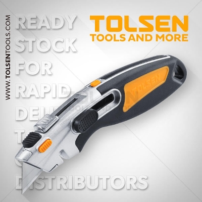 Picture of TOLSEN Utility Cutter Dual Function w/ Auto Lock and Retractable (SK2) Model: 30019