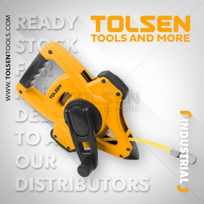 Picture of TOLSEN Steel Measuring Tape (100ft x 1/2) Metric and Inch Industrial grade 35013 - Kings Trading