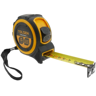 Picture of TOLSEN Measuring Tape 5M/16FT with Nylon Coated Blade Industrial TPR Handle 36004 - Kings Trading