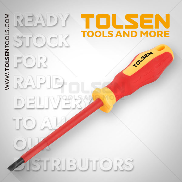 Picture of TOLSEN VDE Flat Screwdriver (5.5x125mm) Cr-V 1000V VDE Certification38002 - Kings Trading