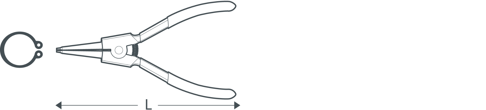 Picture of CROWN 7" External Circlip Pliers, 160mm, Straight nose CPHPL-ESA07 - Kings Trading