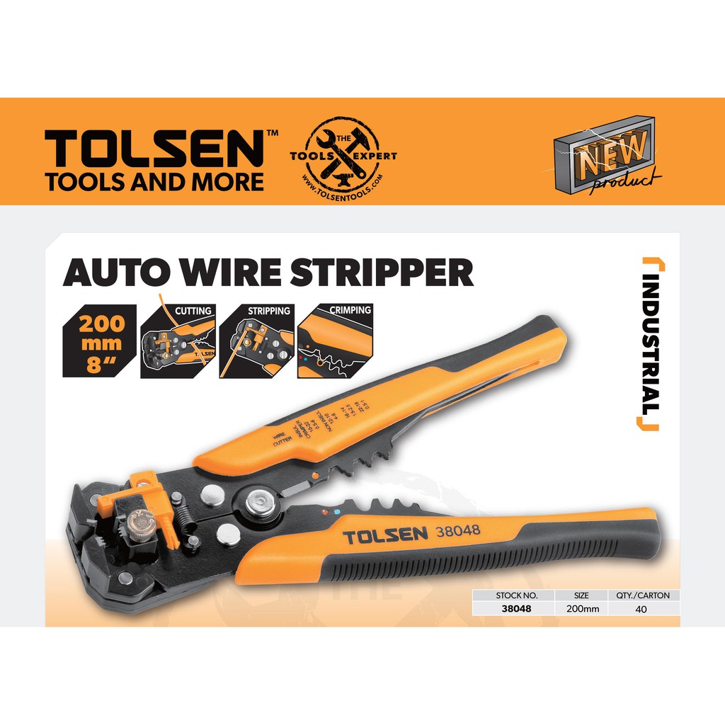 Picture of Tolsen Industrial Automatic Wire Stripper (200mm, 8 inch) Zinc Alloy Head 38048