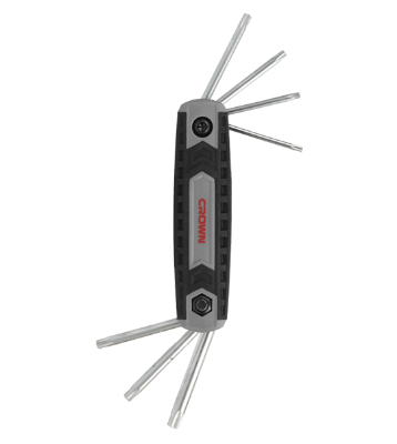 Picture of CROWN 8Pcs Foldable Torx Key Set ( T9, T10, T15, T20, T25, T27, T30, T40 ) CPHOF-TMAX08 - Kings Trading