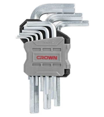 Picture of CROWN 9pcs Short Hex Key Set ( 1,5mm, 2mm, 2,5mm, 3mm, 4mm, 5mm, 6mm, 8mm, 10mm ) CPHOK-HMAX09