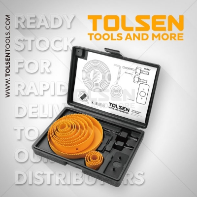 Picture of TOLSEN 16Pcs Hole Saw Set Drill Bit Kits for Plywood Drywall Wood Plastic 75867 - Kings Trading