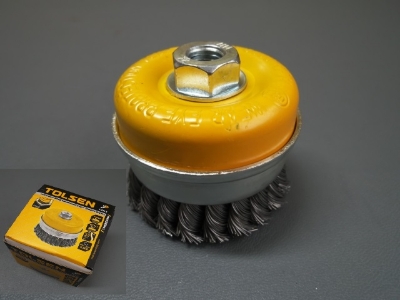 Picture of TOLSEN 3" Cup Twist Wire Brush 75mm For Angle Grinder Removing Rust, Paint and Varnish From Metal Surfaces Model: 77513 - Kings Trading