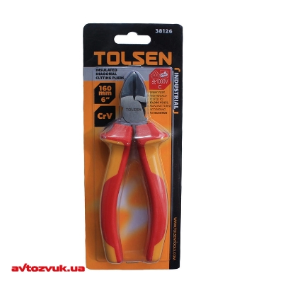 Picture of TOLSEN VDE 1000V Insulated Diagonal Cutting Pliers 160mm (6") VDE/GS certificated  Premium Series V38126 - Kings Trading
