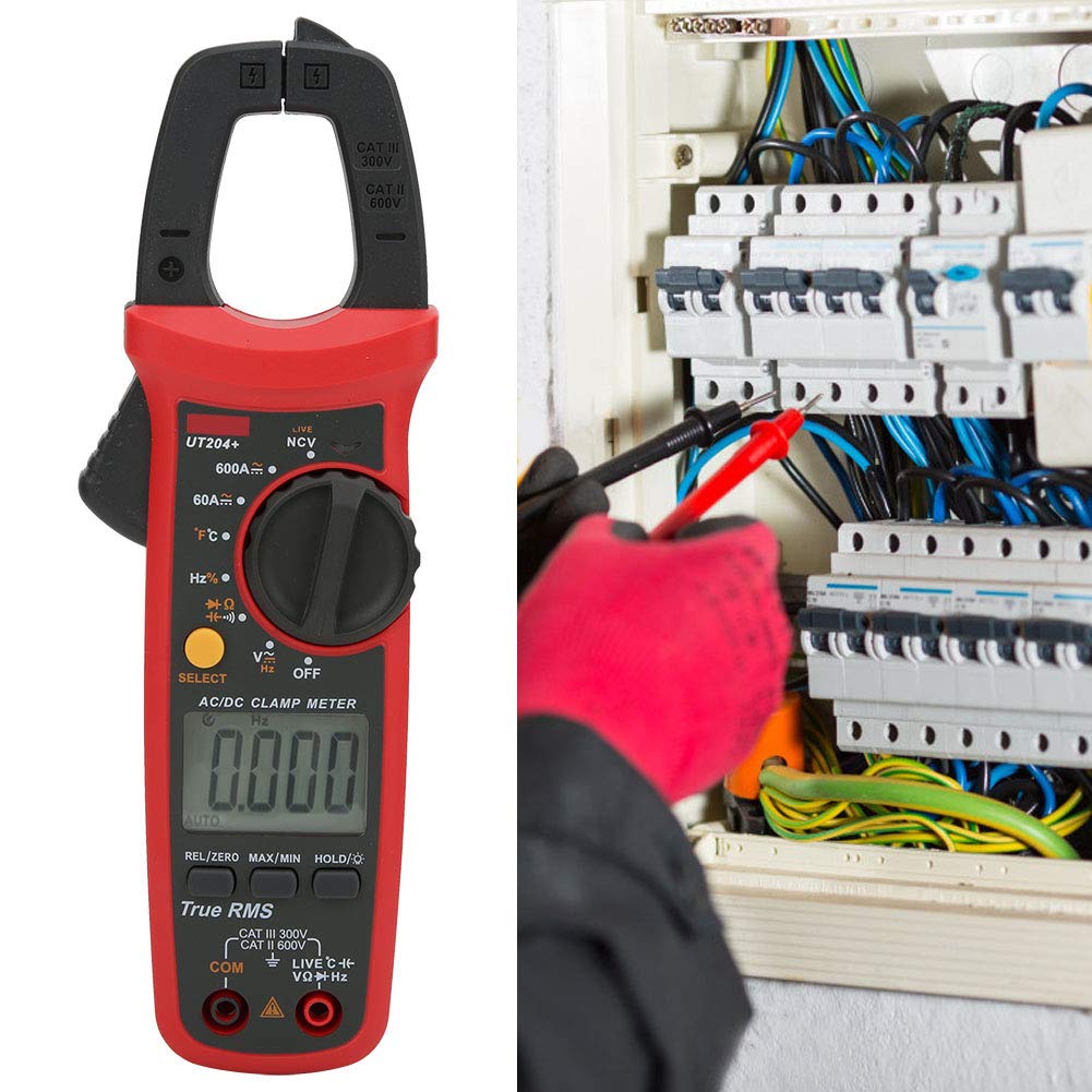 Picture of UNI-T UT204+ Digital Clamp Meter AC/DC Current Tester (600A) True RMS Auto Range Temperature Measurement High Precision Multimeter