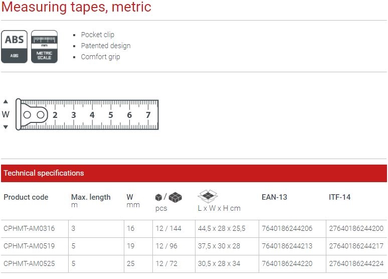 Picture of CROWN 5M Measuring Steel Tape 5x25mm CPHMT-AM0525 - Kings Trading