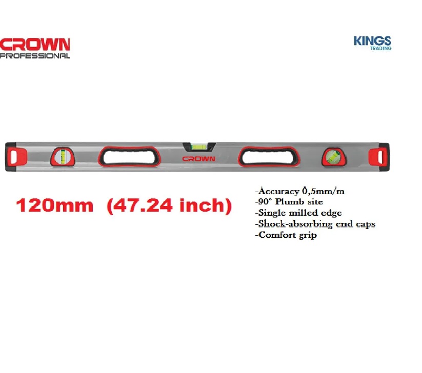 Picture of CROWN 47.24 " Spirit Level 1200mm CPHML-SPA12 - Kings Trading