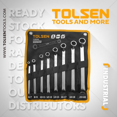 Picture of TOLSEN 8Pcs Double Ring End Spanner Set (6×7,8×9,10×11,12×13,14×15,16×17,18×19,20x22mm) Model: 15895 - Kings Trading