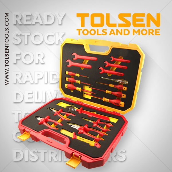 Picture of TOLSEN VDE 1000V 18 Pcs Insulated Hand Tools Set VDE/GS certificated Premium Series V83718 - Kings Trading