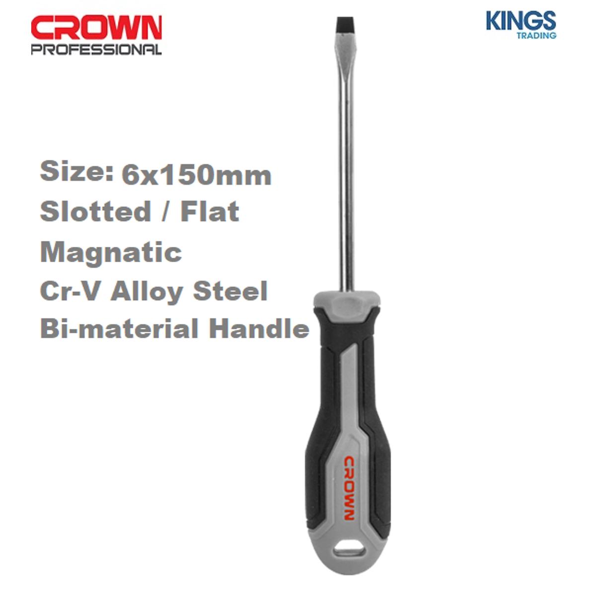 Picture of Crown 6X150mm Slotted Flat Screwdriver Bi-material handle CPHDS-AS0615