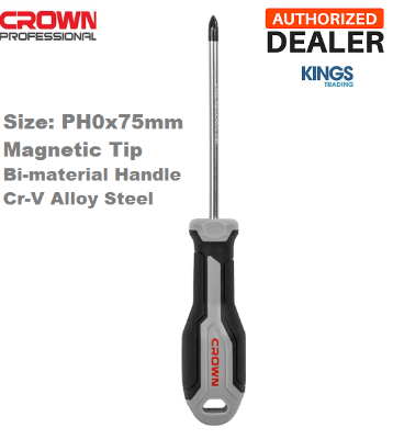 Picture of Crown Phillips Star Screwdriver PH0X75mm Cr-V Bi-material handle CPHDS-APH007