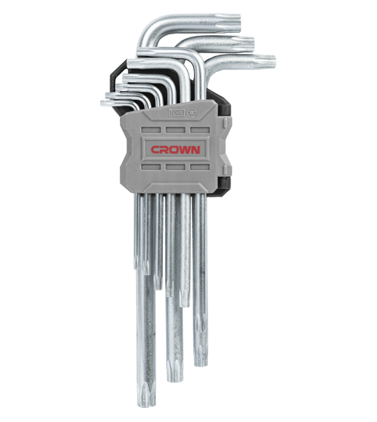 Picture of CROWN 9Pcs Long Torx Key Set ( T10 - T15 - T20 - T25 - T27 - T30 - T40 - T45 - T50 ) CPHOK-TMBX09 - Kings Trading