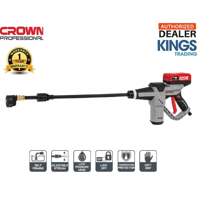 Picture of CROWN Cordless High Pressure Washer, Car Washer, Bike Washer, 20V 4Ah 5Bar with Battery & Charger CT63002HX-4 - Kings Trading