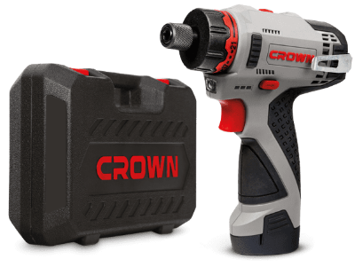 Picture of CROWN Cordless Screwdriver 12V (2Ah, Lithium-ion) 1/4" with 2 Pcs battery and Charger Model; CT21072HBX-2 - Kings Trading