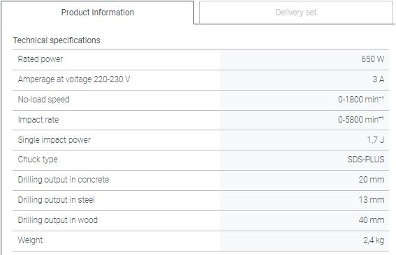 Picture of Crown Rotary Hammer SDS-Plus 600W, Drilling output: 20 mm, impact power: 1.7J, Impact rate: 0-5800 per min, with 3 pcs drill bits, Model: CT18180