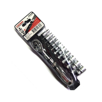 Picture of CROWN 11Pcs 1/2" Socket set with Ratchet Handle 1/2" Square Drive CPHSW-RXA14  - Kings Trading