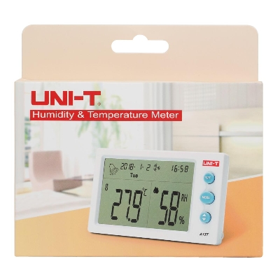 Picture of UNI-T A13T Indoor Outdoor Temperature Humidity Meter LED Digital Hygrometer with Temperature / Humidity / Calendar / Alarm Clock A13T  - Kings Trading