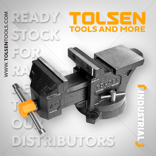 Picture of TOLSEN 6" Bench Vice Ultra Large Swivel Base w/ Anvil Arc Anvil Design Bench Vise 10806 - Kings Trading