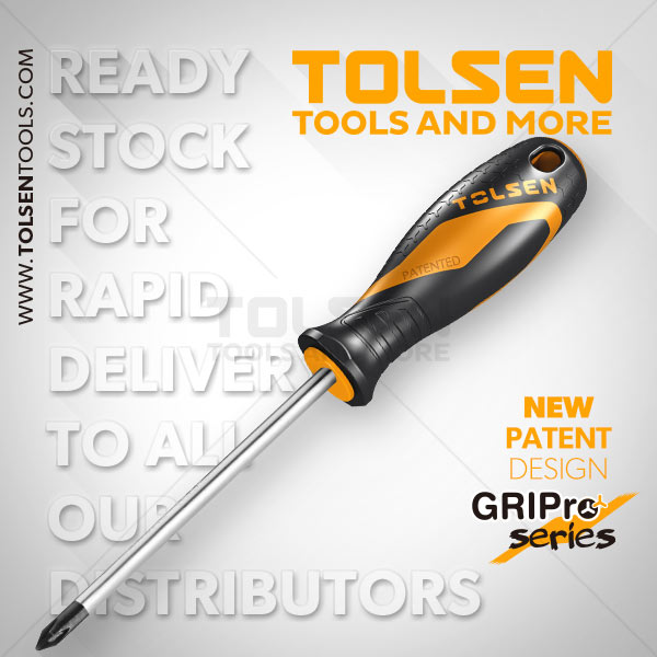 Picture of TOLSEN Phillips Screwdriver (PH1 x 100mm) Gripro Series Model: 20007 - Kings Trading