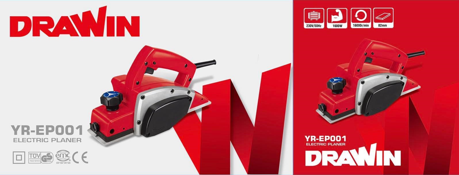 Picture of Drawin Electric Planner 1400W, 82mm Renda, Model: YR-EP001