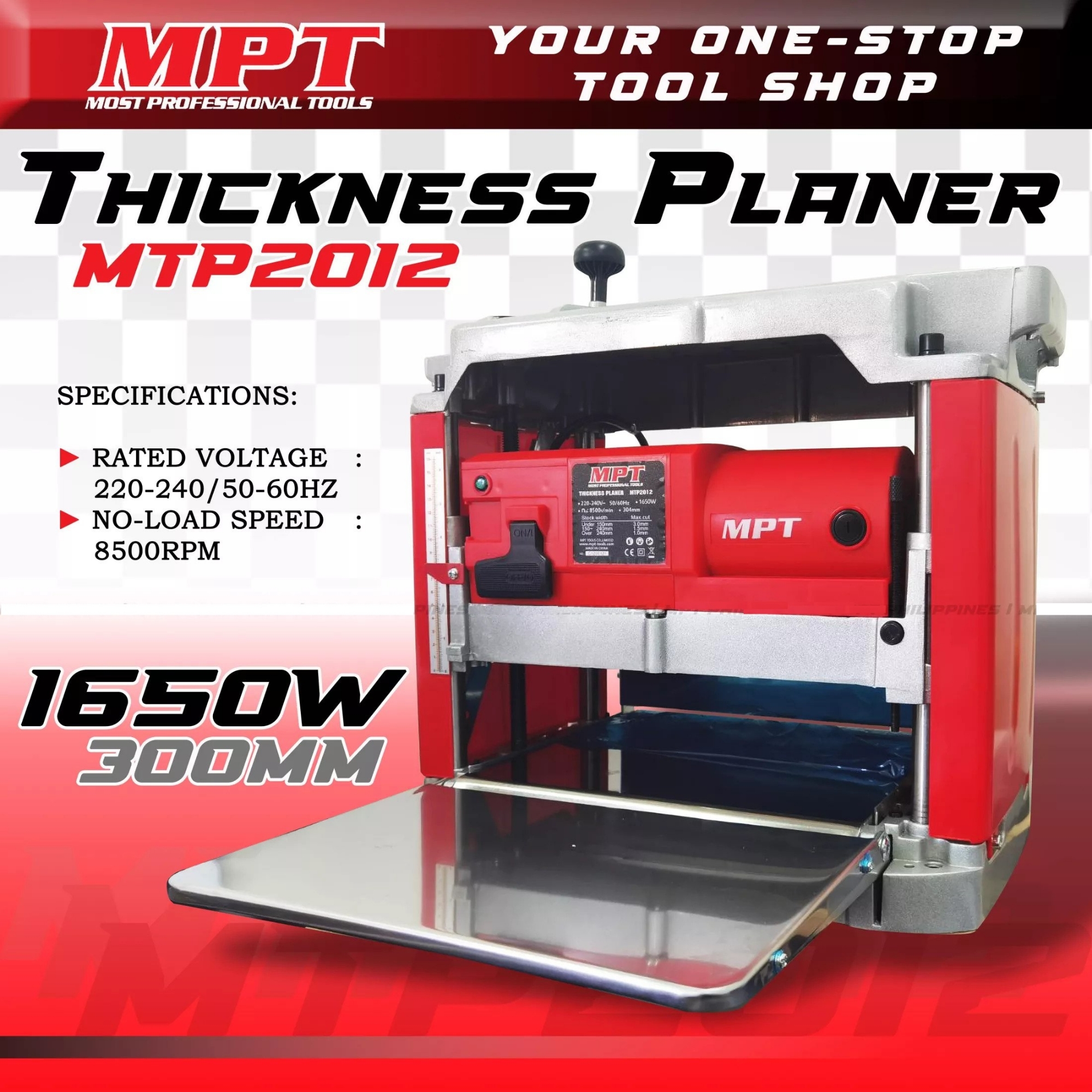 Picture of MPT Thickness Planer Automatic 1650w 12" (300mm) MTP2012