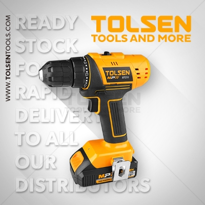 Picture of Tolsen 20V Li-Ion Cordless Drill 10mm ( 3/8" ), 35NM with 2.0Ah battery and Charger, 2 modes (screwdriving / drilling), Model: 87211