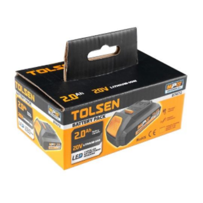 Picture of Tolsen 20V 2.0Ah Li-ion Battery Pack  compatible with all TOLSEN MP20V cordless tools. One Powers All, Model: 87472