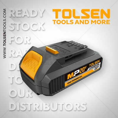 Picture of Tolsen 20V 2.0Ah Li-ion Battery Pack  compatible with all TOLSEN MP20V cordless tools. One Powers All, Model: 87472