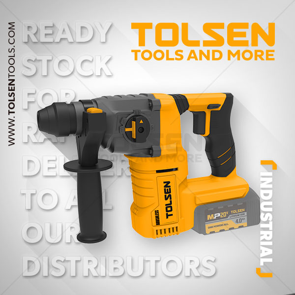 Picture of Tolsen Li-Ion Brushless Cordless Rotary Hammer 20V (Not Included Battery and Charger) Model 87272