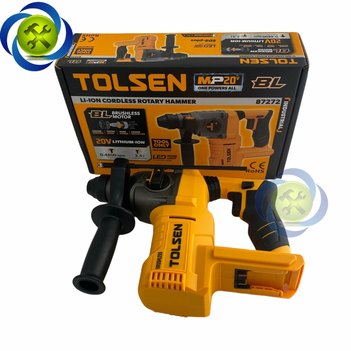 Picture of Tolsen Li-Ion Brushless Cordless Rotary Hammer 20V (Not Included Battery and Charger) Model 87272