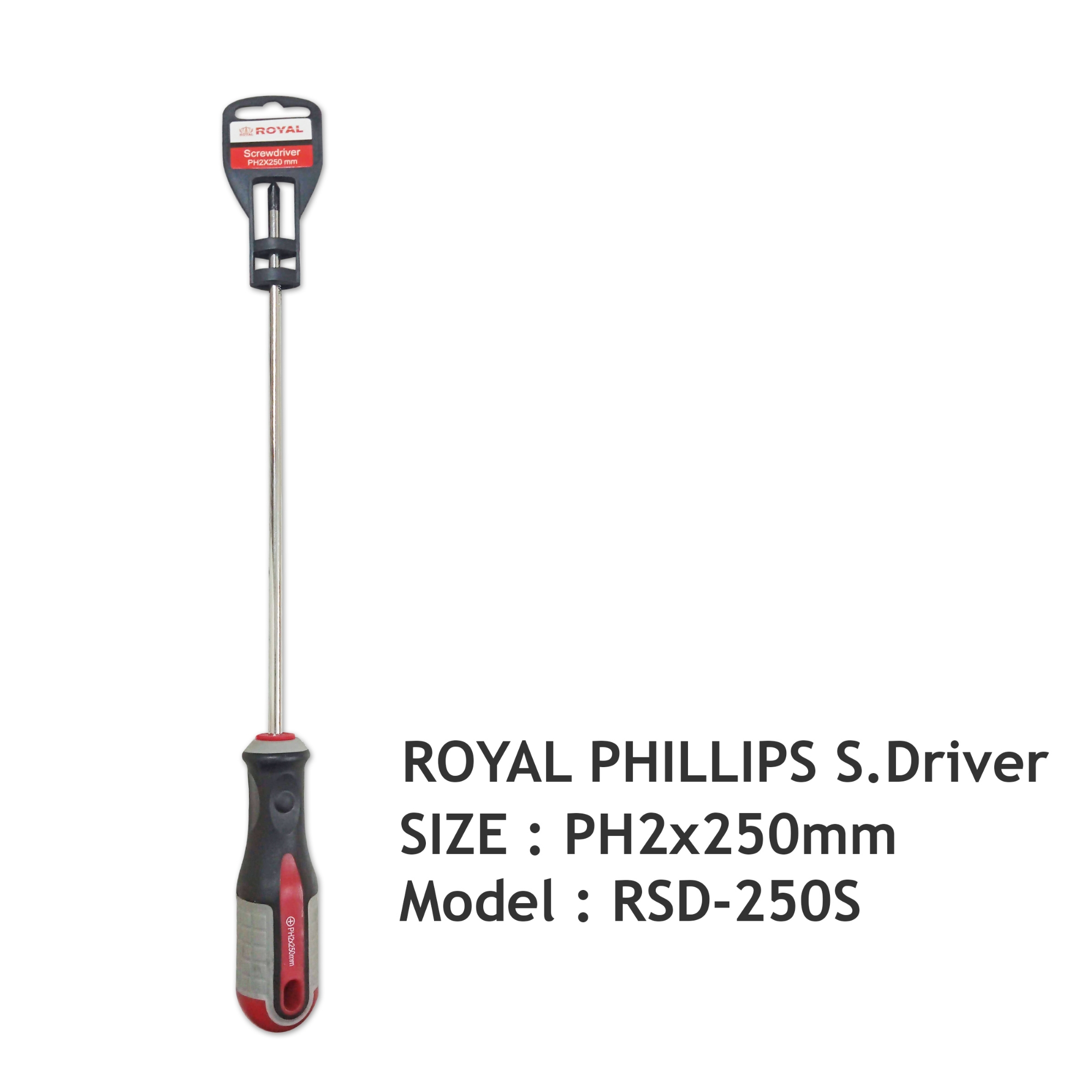 Picture of ROYAL PH2x250mm Phillips Screwdriver With Magnetic Tip Model RSD-250S