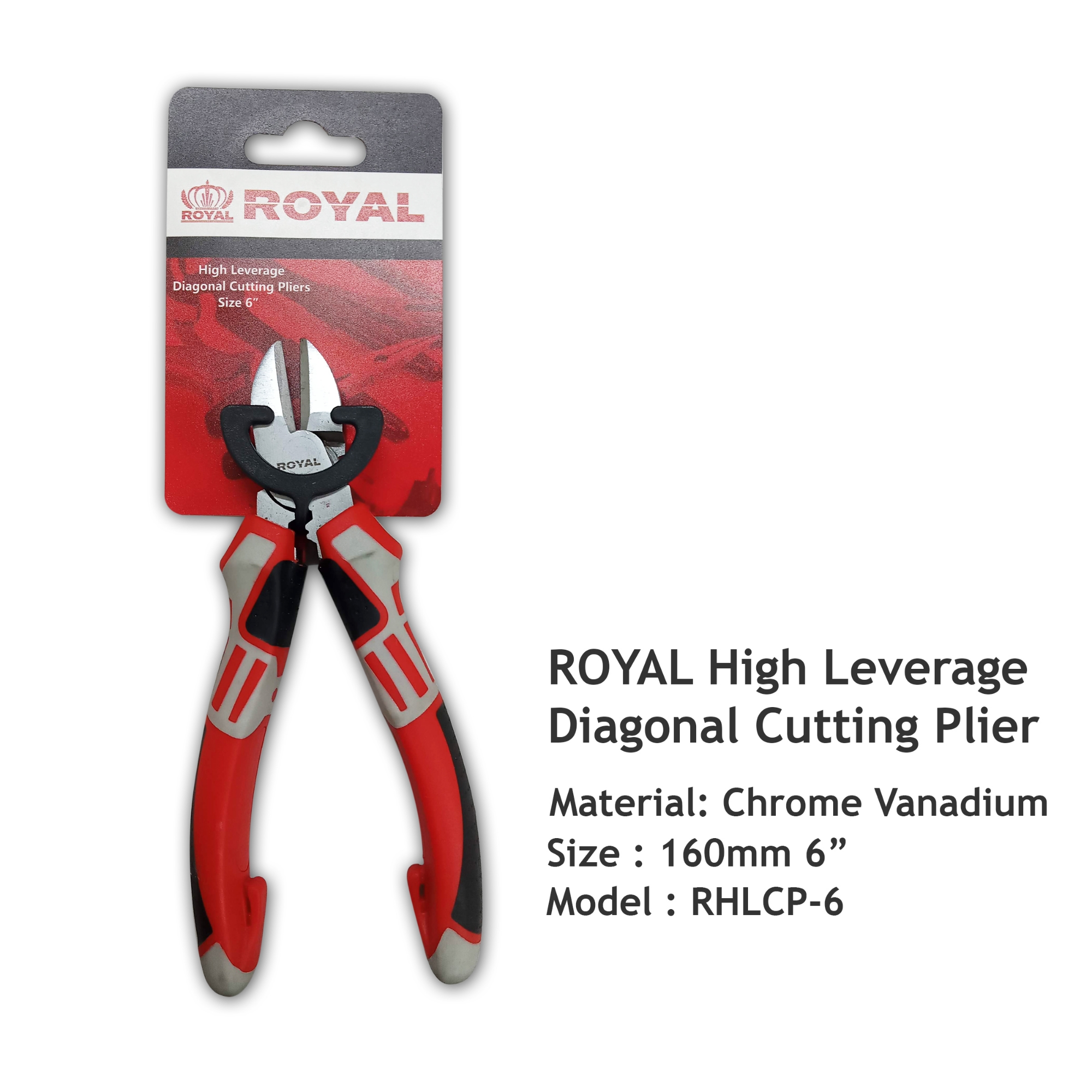 Picture of ROYAL 6" High Leverage Diagonal Cutting Plier 160mm Model RHLCP-6