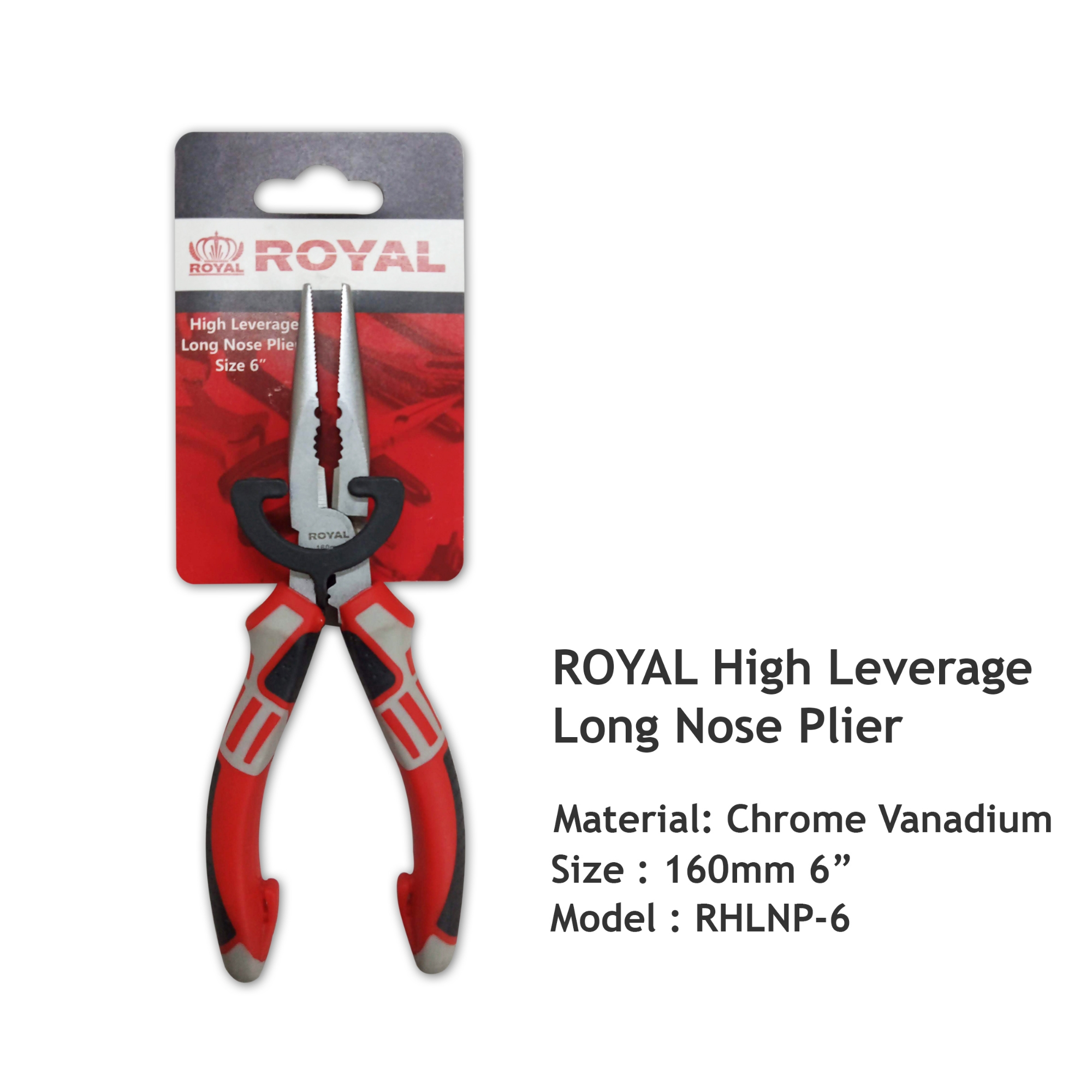 Picture of ROYAL 6" High Leverage Long Nose Plier 200" Model RHLNP-6